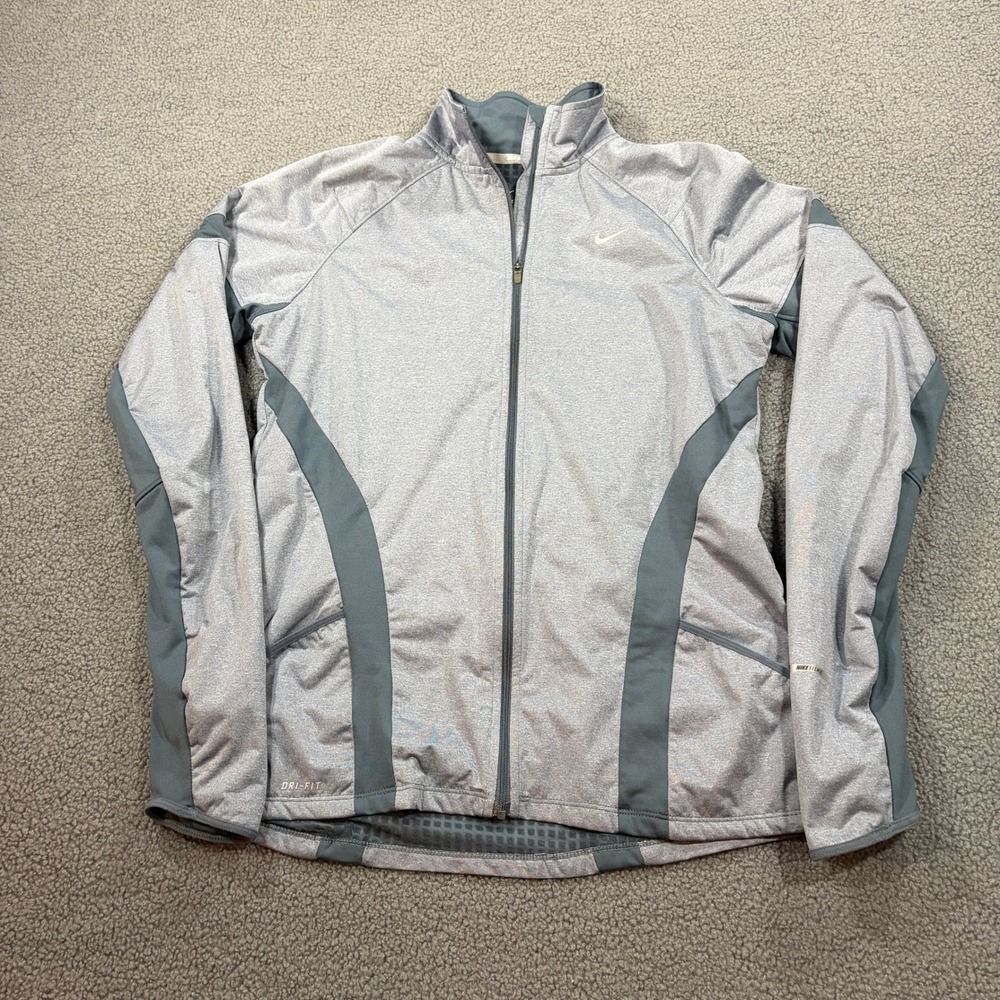 Nike Jacket Mens Medium Gray Element Running Dri-Fit Full Zip 546677-479 Track